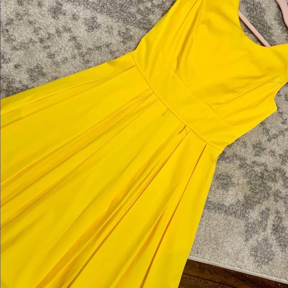 SHIPS FREE! Calvin Klein Yellow midi Summer Dress